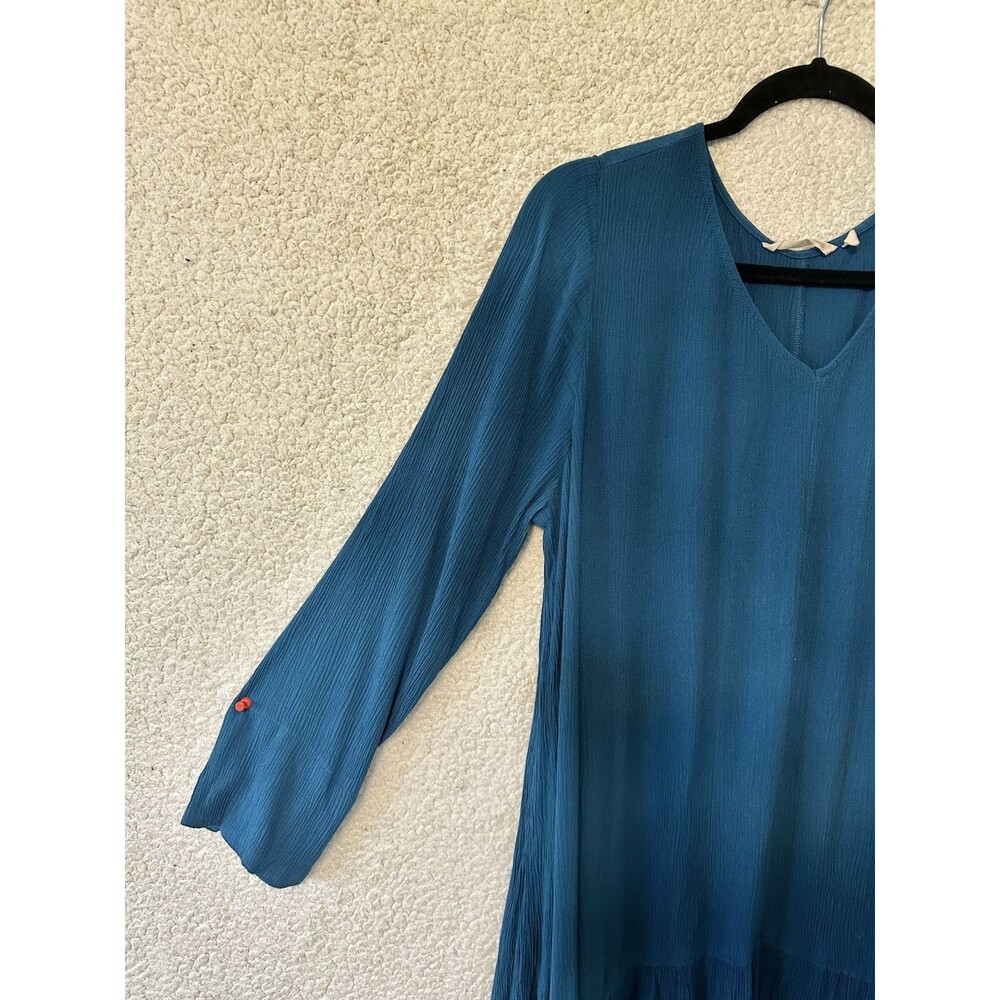 SOFT SURROUNDINGS Blue Mirabella Moroccan Tunic Shirt Dress Size L‎ 2BK99 - Picture 6 of 15